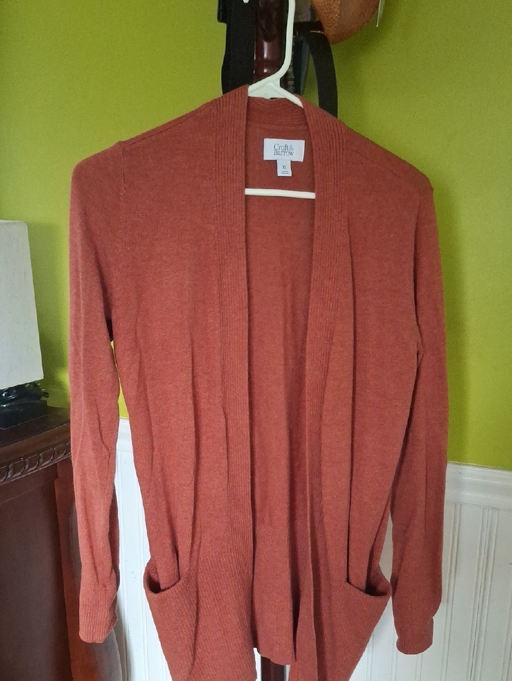 croft & barrow rust open-front cardigan sweater